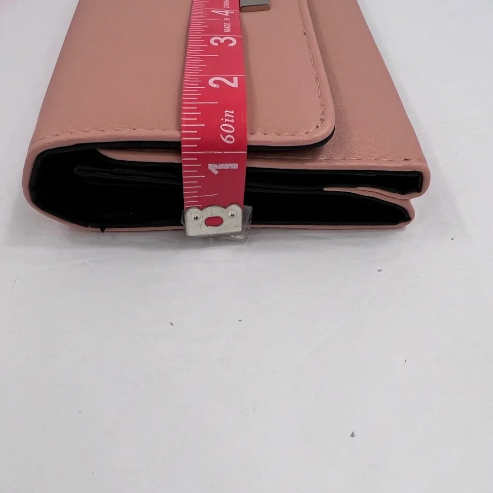 ⭐️TAHARI💯WOMENS BLUSH COLOR, WALLET, CLUTCH STYLE VEGAN LEATHER, RFID PROTECTED